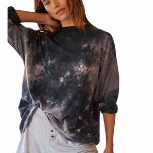 Free People Be Free Tie Dye Long Sleeve Tee XL